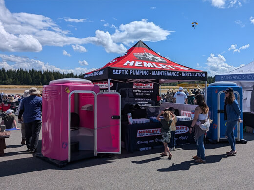 Hemley's Septic Service Booth at the Bremerton 2025 Airshow